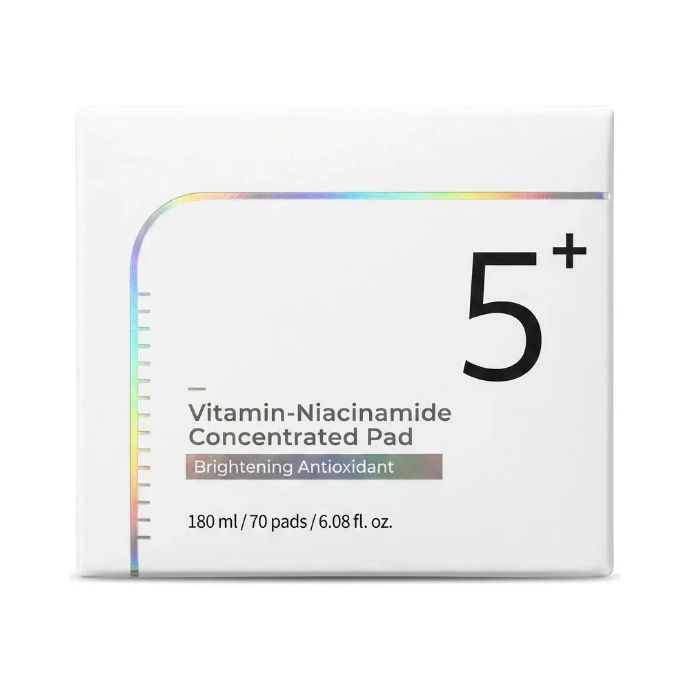 5+ – Vitamin-Niacinamide Concentrated Pad – Éclat et Anti-oxydant – 180ml / 70 pads