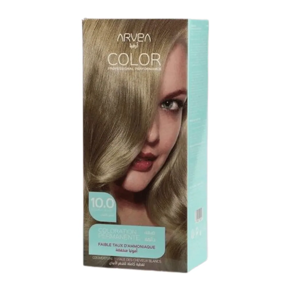 Arvea Coloration A Faible Taux D’Ammoniaue 10.0 Blond Platine