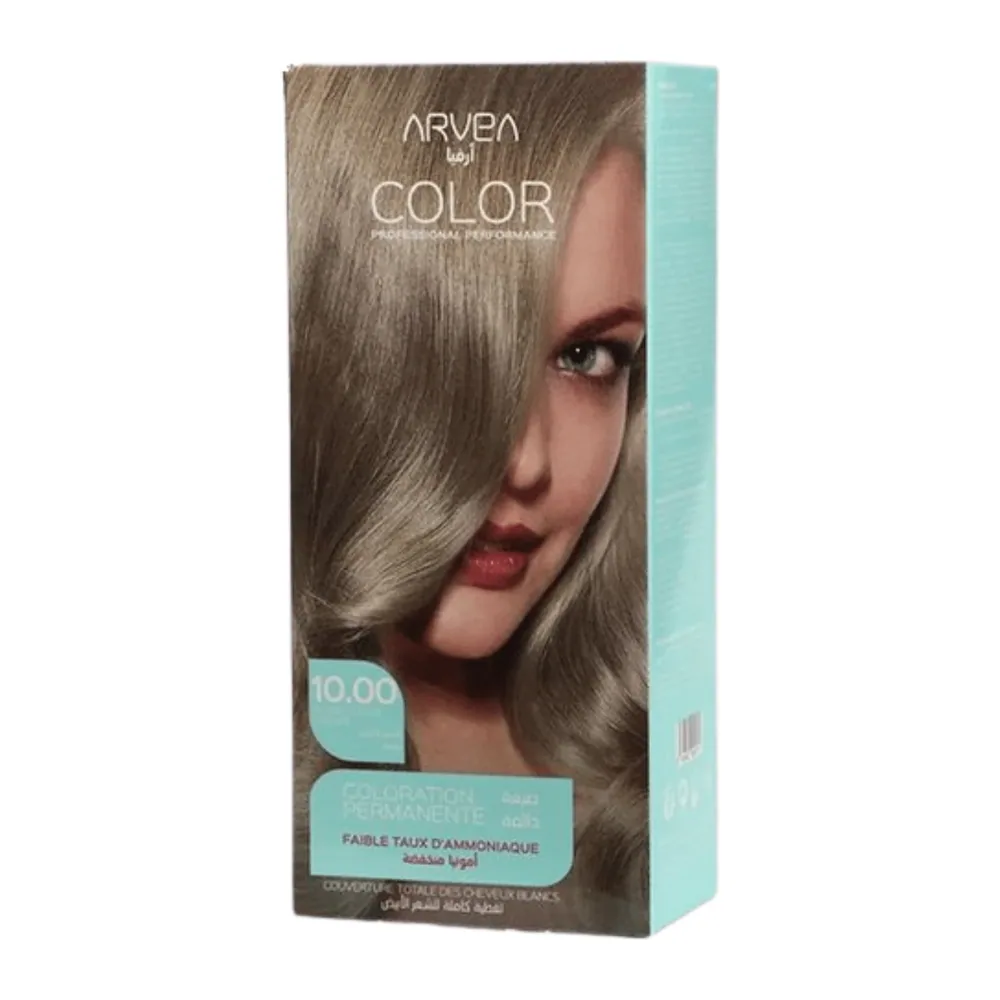 Arvea Coloration A Faible Taux D’Ammoniaue 10.00 Blond Platine Intense