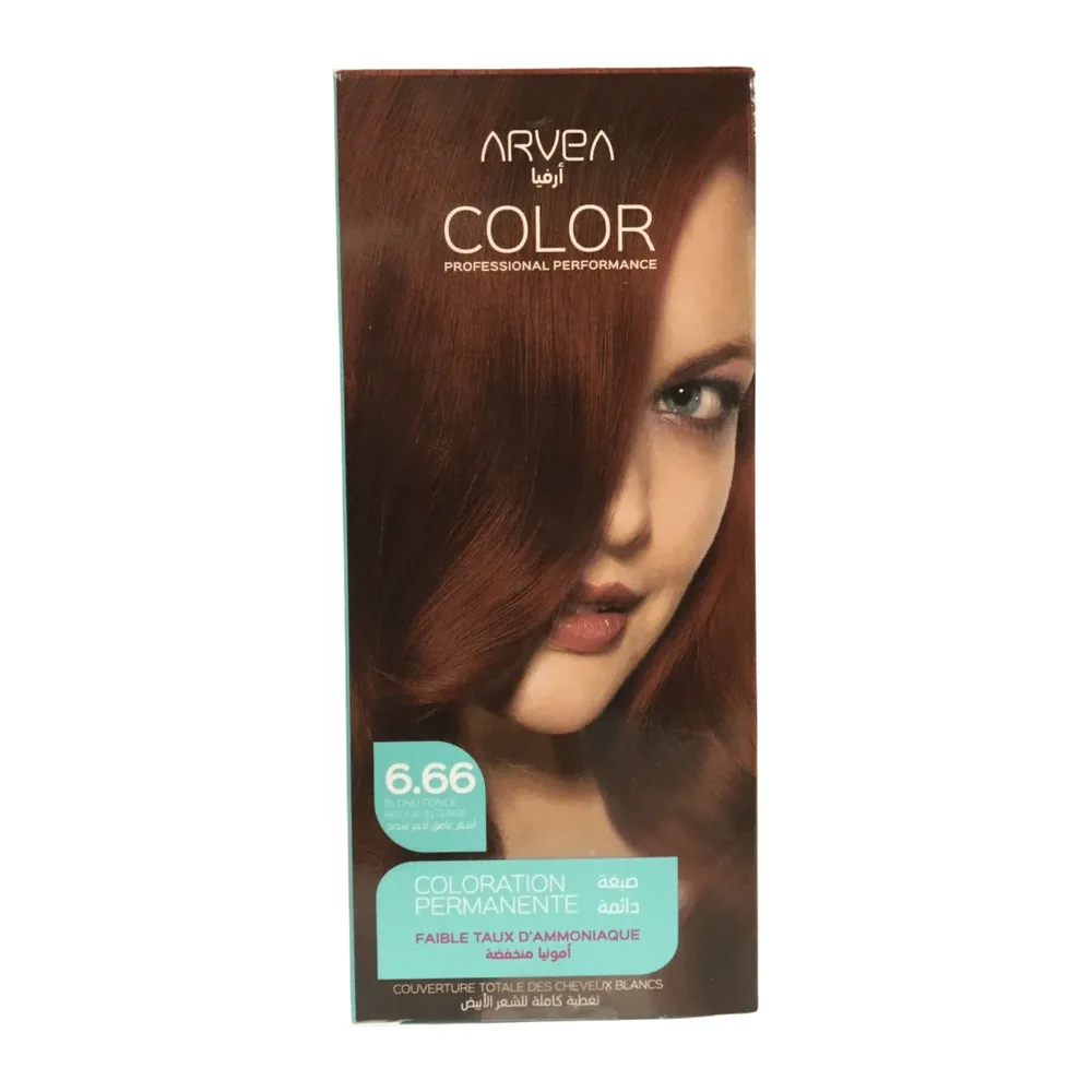Arvea Coloration A Faible Taux D’Ammoniaue 6.66 Blond Fonce Rouge Intense