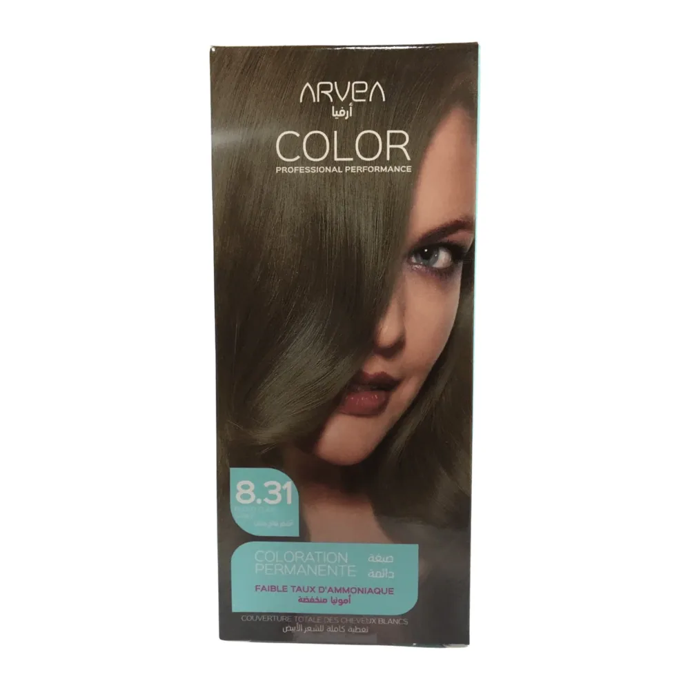 Arvea Coloration A Faible Taux D’Ammoniaue 8.31 Blond Clair Cendre