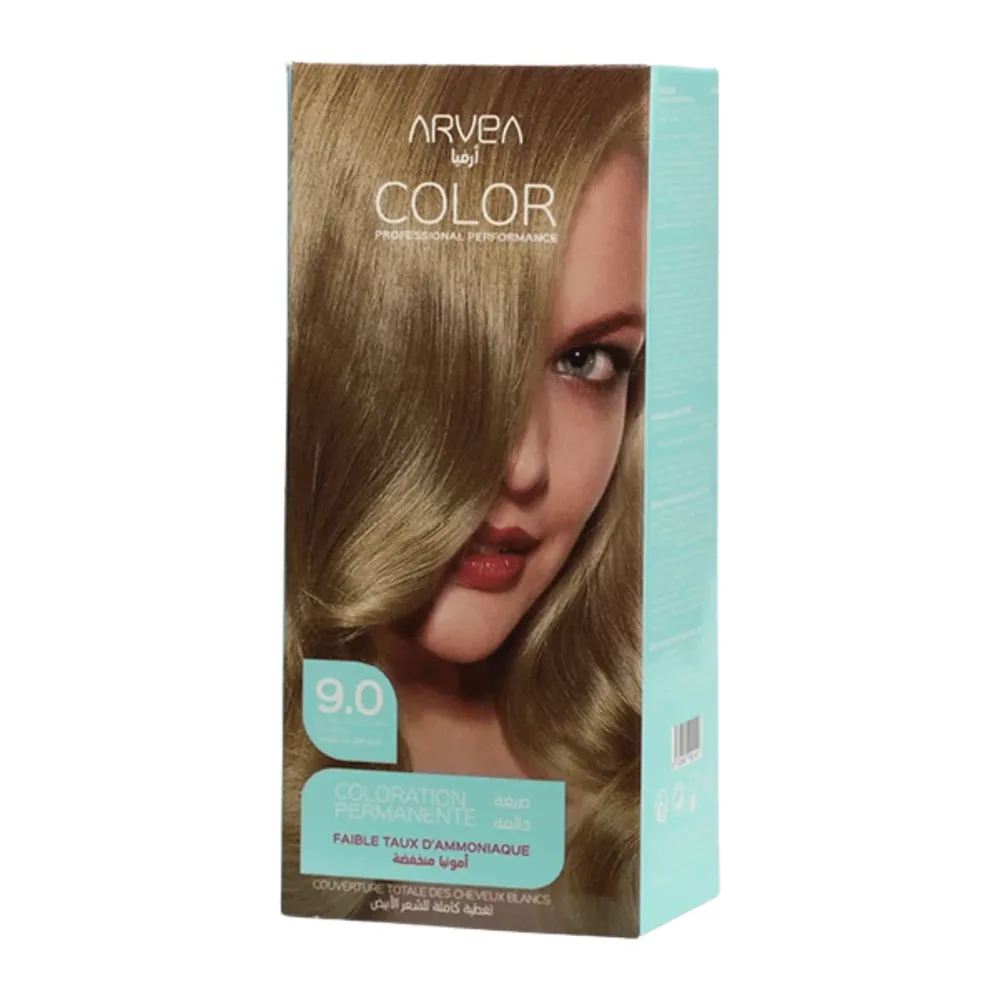 Arvea Coloration A Faible Taux D’Ammoniaue 9.0 Blond Tres Clair Naturel
