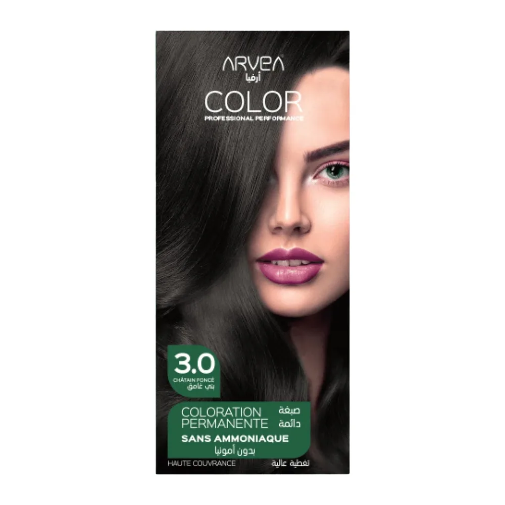 Arvea Coloration Sans Amoniaque 3.0 Chatain Fonce