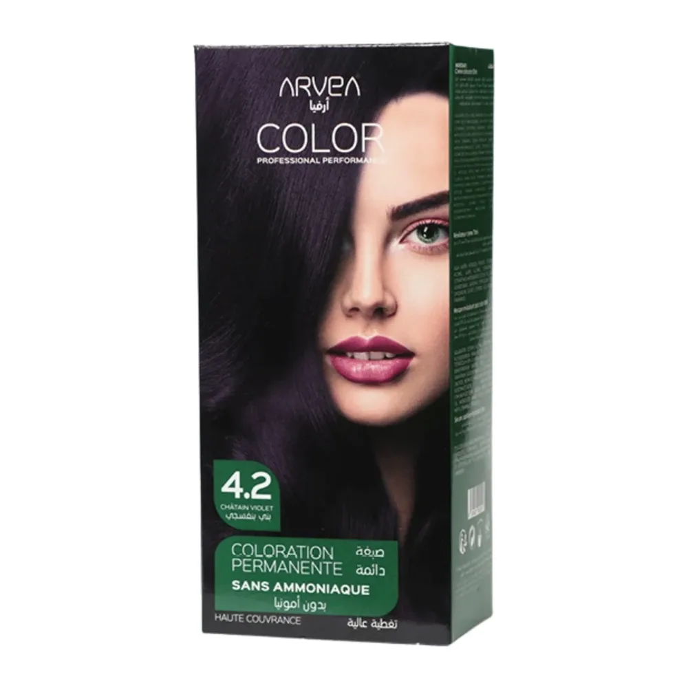 Arvea Coloration Sans Amoniaque 4.2 Chatain Violet