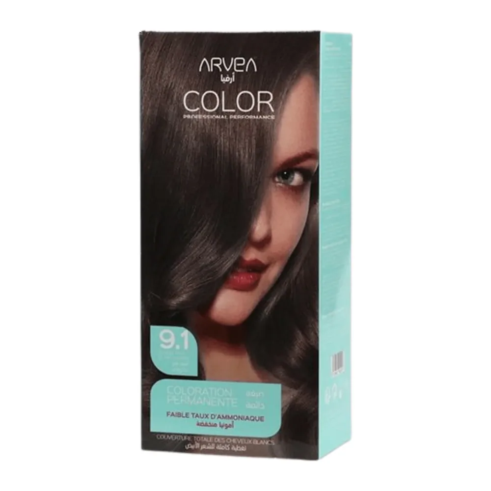 Arvea Coloration Sans Amoniaque 9.1 Blond Tres Clair Cendre