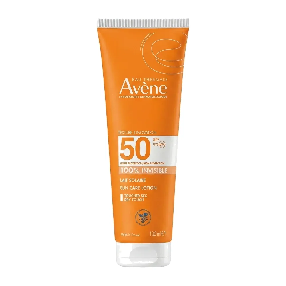 Avène – Lait Solaire Sun Care Lotion 100% Invisible – Haute protection SPF 50 – 100 ml