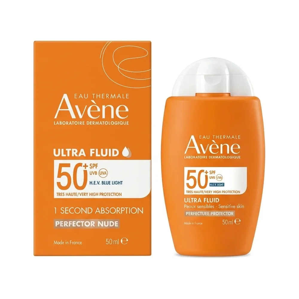 Avène – Ultra Fluid Perfector Nude SPF 50+ – Haute protection solaire & perfection du teint – 50 ml