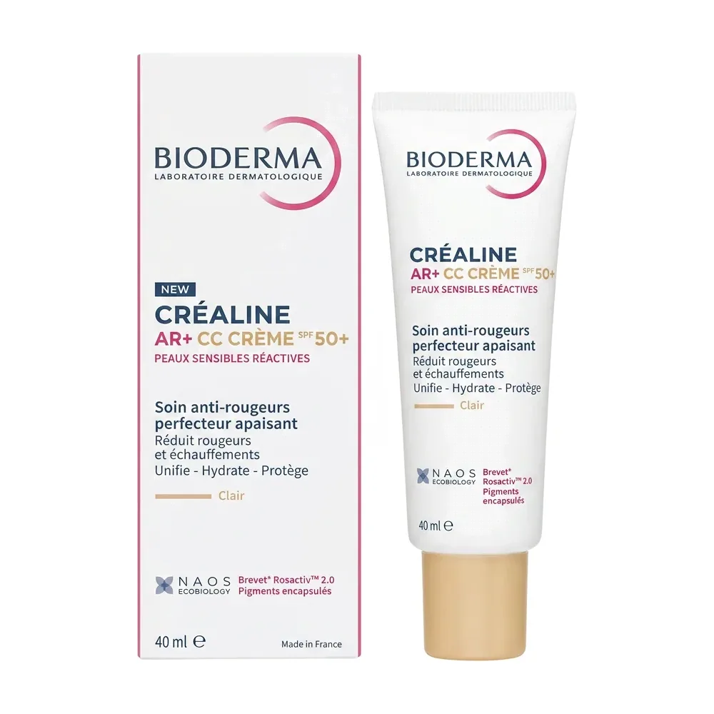 BIODERMA – CRÉALINE AR+ CC CRÈME SPF50+ – Soin anti-rougeurs perfecteur apaisant – 40 ml e