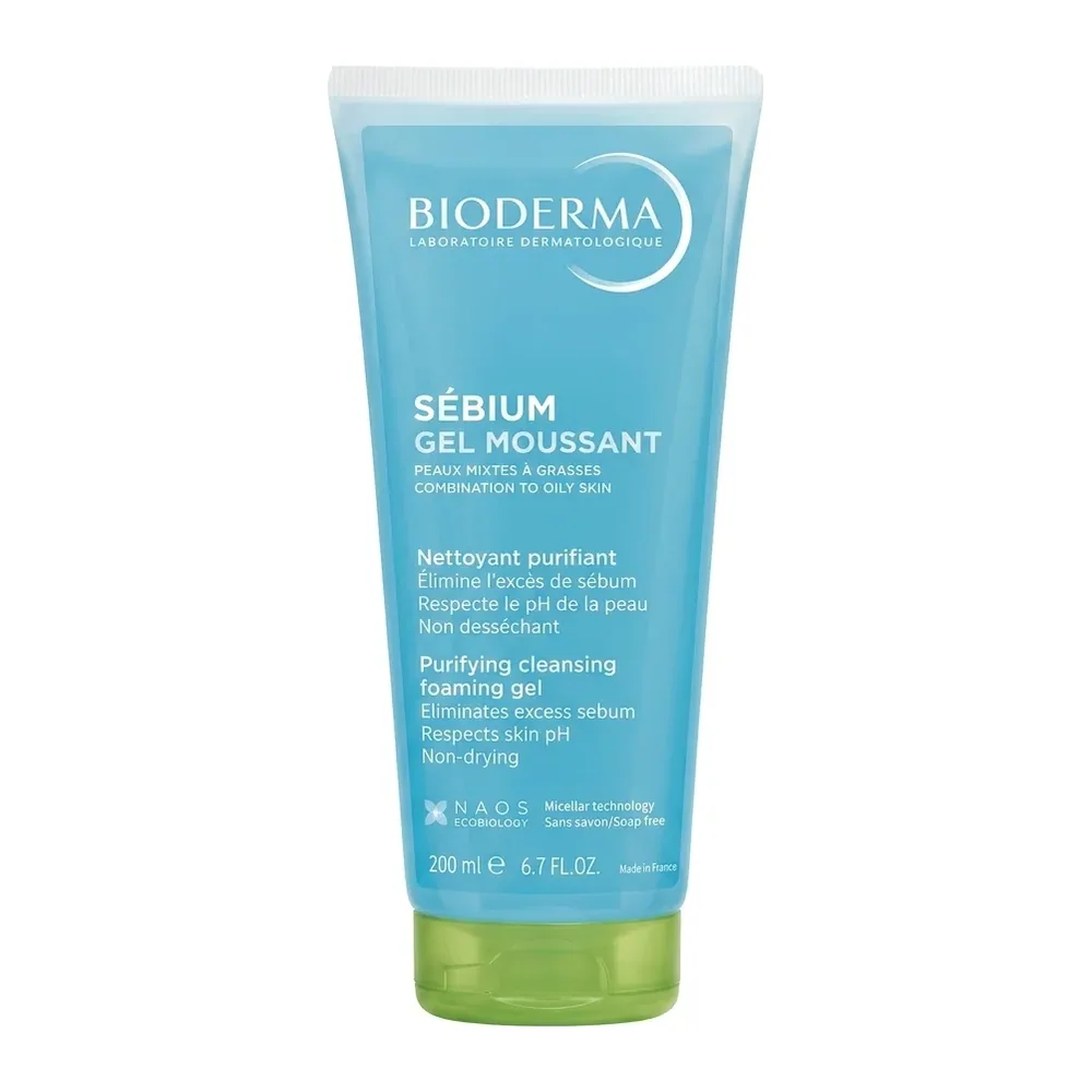 BIODERMA – Sébium Gel Moussant – Nettoyant purifiant – 200 ml