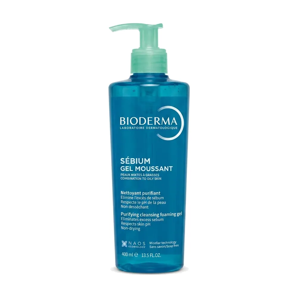 Bioderma – Sébium Gel Moussant – Nettoyant Purifiant Anti-Imperfections – 400 ml