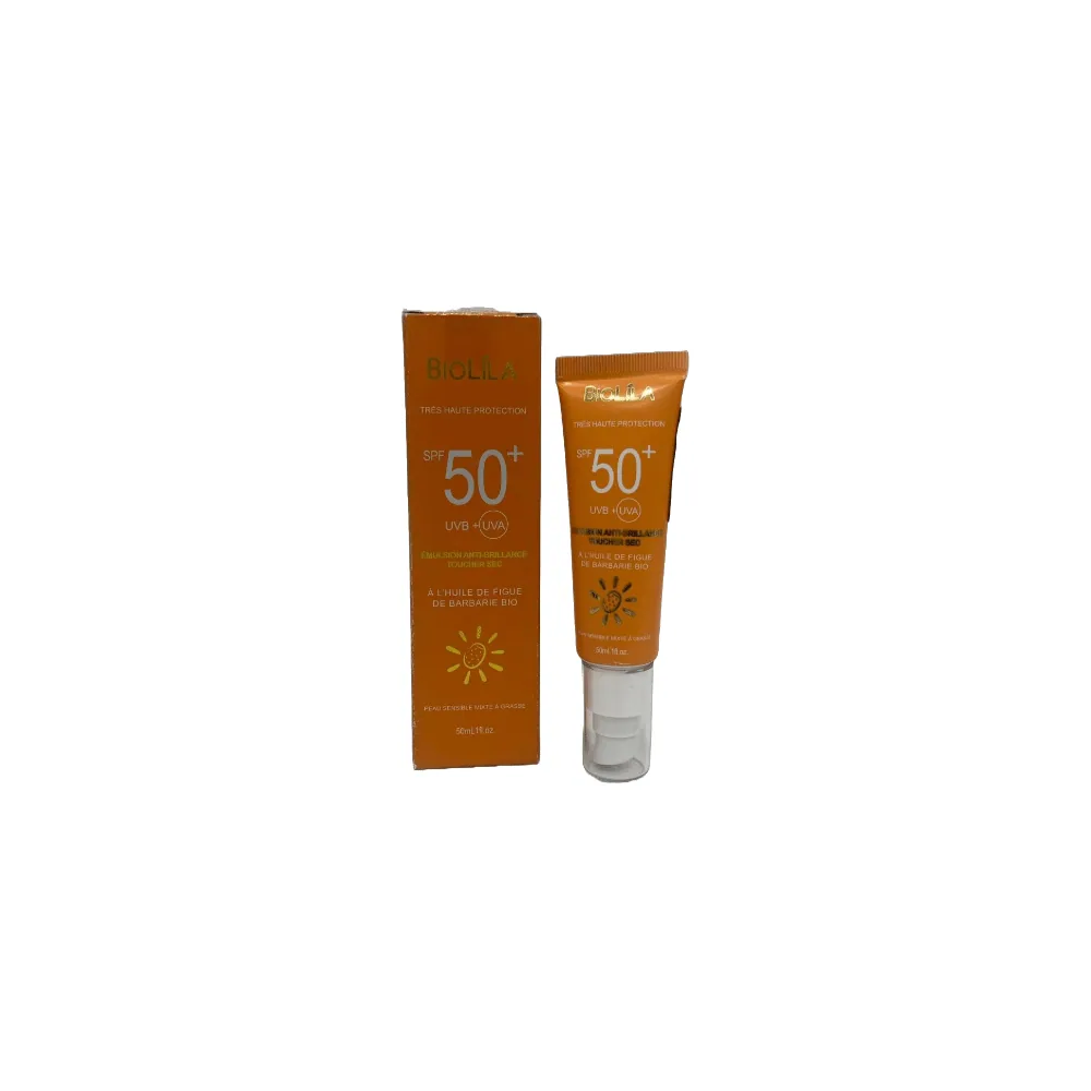 Biolila Emulsion Anti Brillance Toucher Sec Teinte Clair Spf50+ 50ml