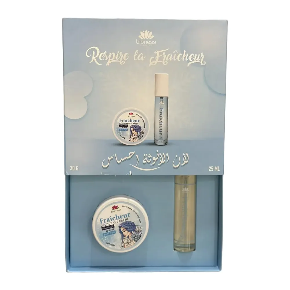Bioness Coffret Creme Deodorante 30G + Parfum 25Ml Respire La Fraicheur
