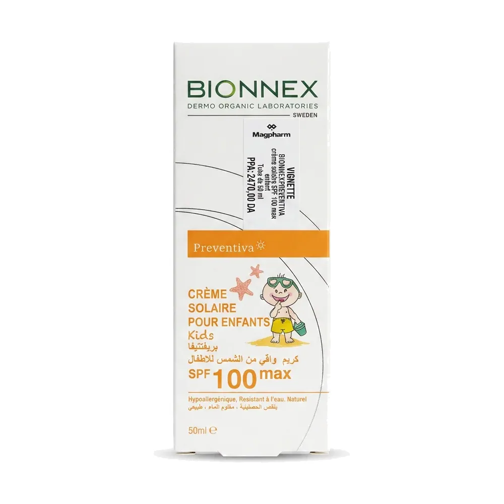 Bionnex – Bionnex Preventiva Crème Solaire Kids – Haute Protection SPF 100 – 50ml