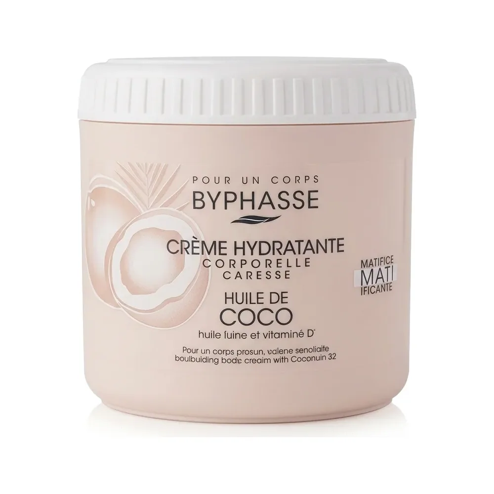 BYPHASSE – CRÈME HYDRATANTE CORPORELLE HUILE DE COCO – Hydratation intense – Non visible