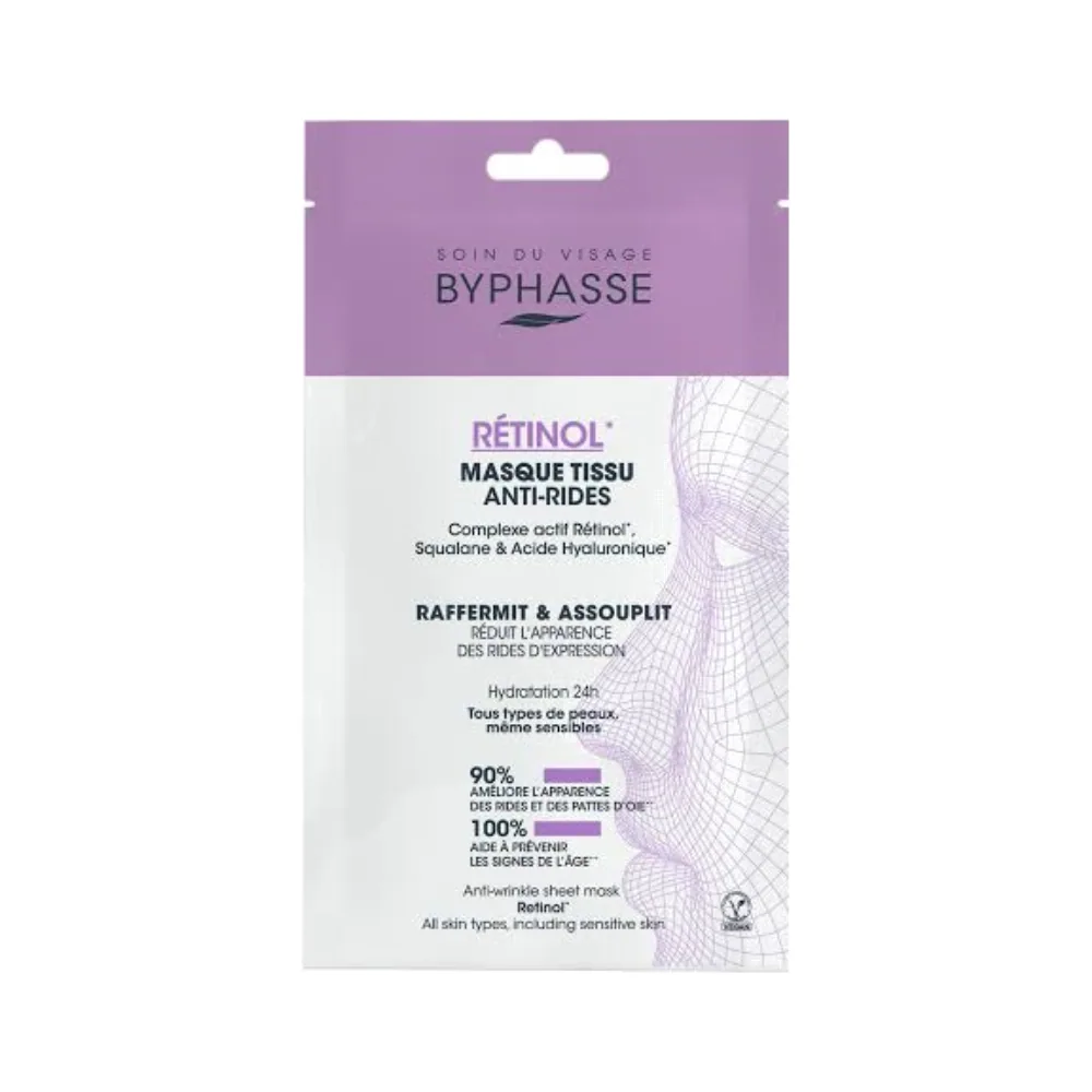 Byphasse Rétinol Masque Tissu Anti Rides Raffermint & Assouplit 18ml