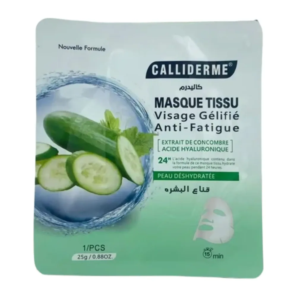 Calliderm Masque Tissu Visage Anti Fatique Concombre