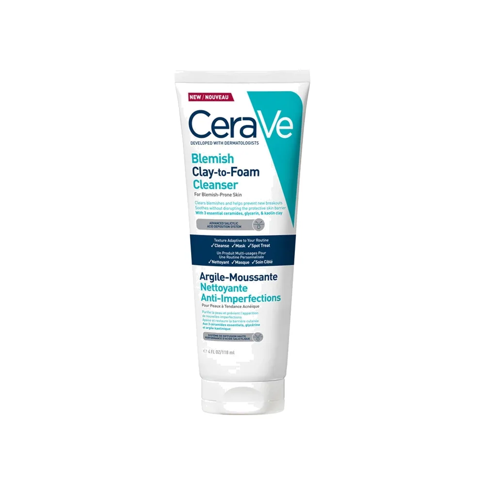 CeraVe Blemish Clay-to-Foam Cleanser 118ml.