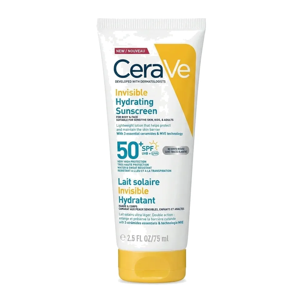 CeraVe – Invisible Hydrating Sunscreen – Protège et hydrate la peau – 75ml