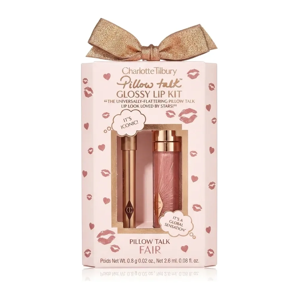 Charlotte Tilbury – Pillow Talk Glossy Lip Kit – Lèvres sublimes & brillantes – Net Wt. 0.8 g 0.02 oz – Net 2.6 mL 0.08 fl. oz.
