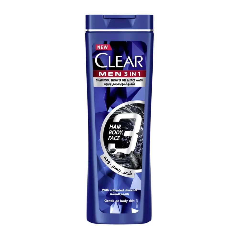 Clear Shp 180Ml 3En1 Charbon Purifiant