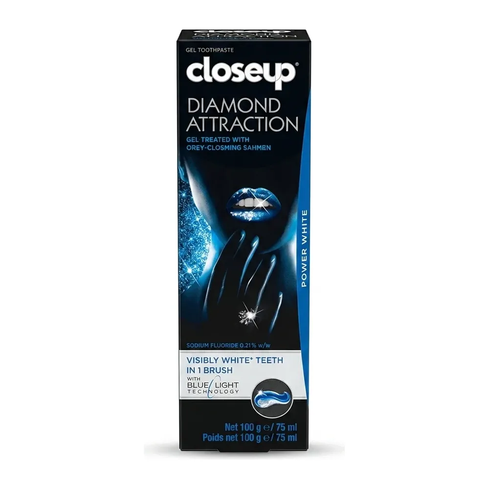 Closeup – Diamond Attraction Power White – Dents visiblement plus blanches en 1 brossage – 100 g / 75 ml
