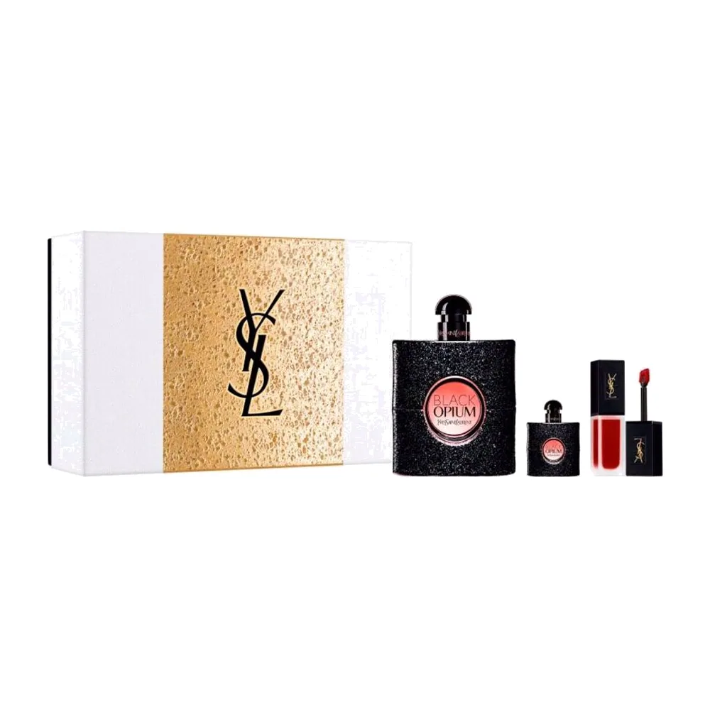Coffret Black Opium : Eau de parfum 90 ml + Miniature + Rouge à Lèvres