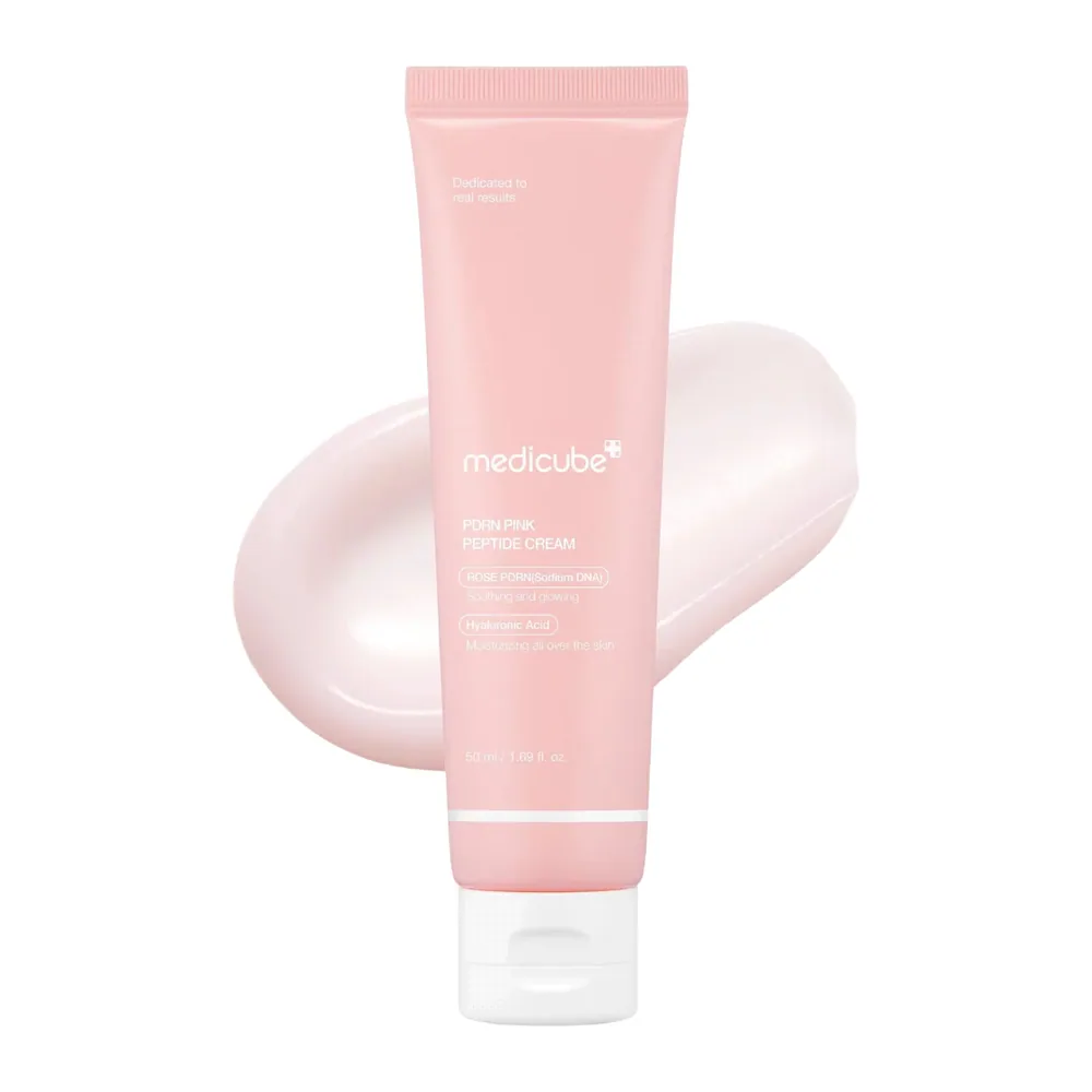 Crème hydratante hyaluronique rose Medicube PDRN | Soin anti-imperfections, soulagement et hydratation | Restaure l’élasticité et l’éclat de la peau | Soins coréens pour un teint uniforme et un soin des pores | 50 ml / 1,69 fl.oz.