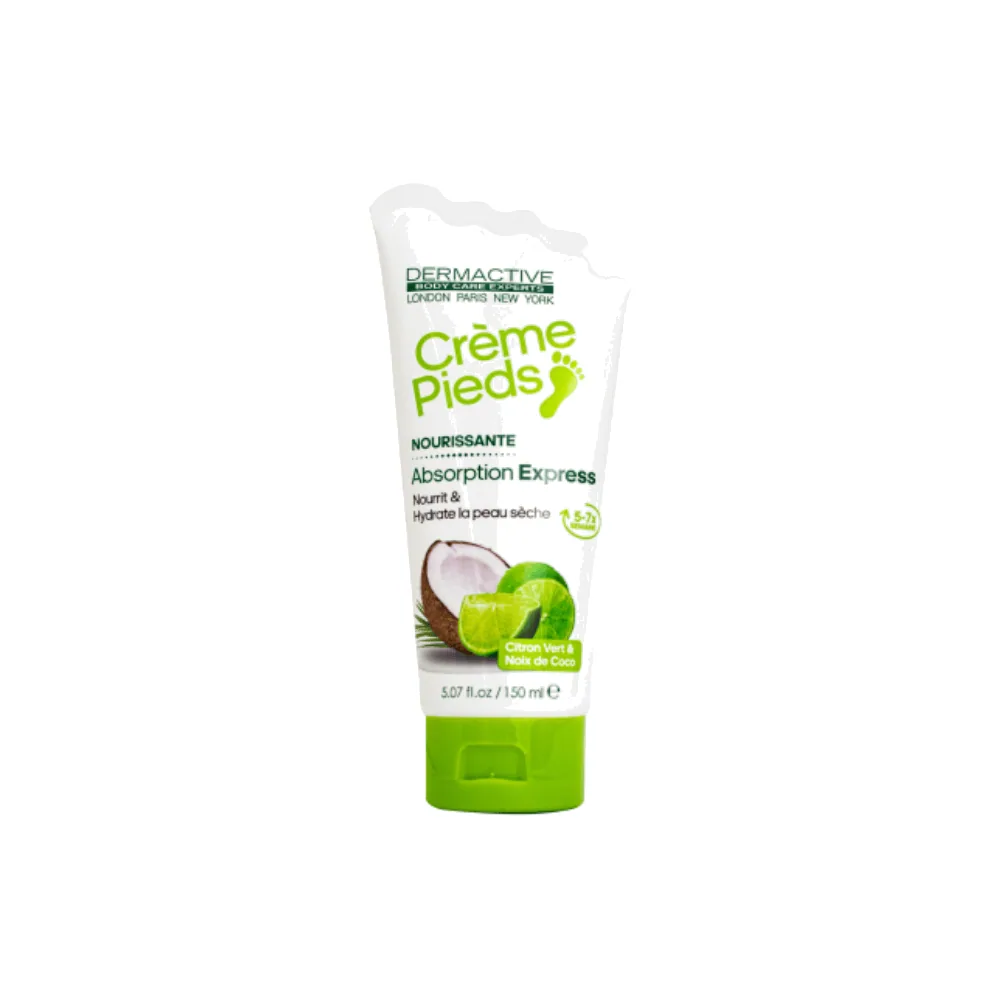 Dermactive Crème Pieds Nourissante Citron Vert Noix De Coco 150ml