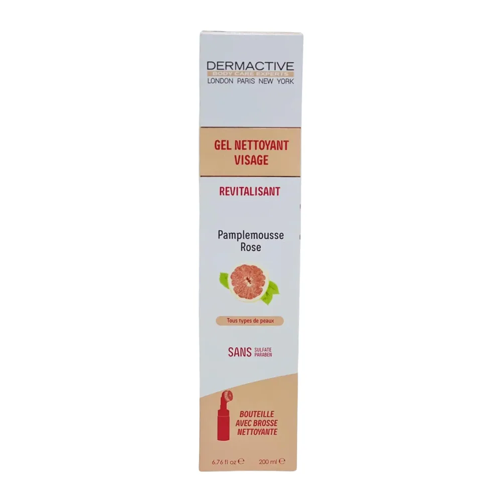 Dermactive Gel Nettoyant Visage 200Ml Pamplemousse Rose Tous Types De Peaux
