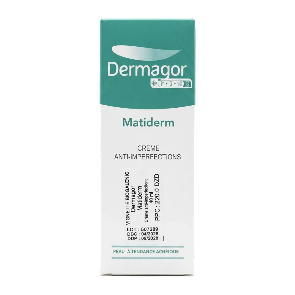 Dermagor – Matiderm Crème Anti-Imperfections – Réduit imperfections et contrôle brillance – 40 ml