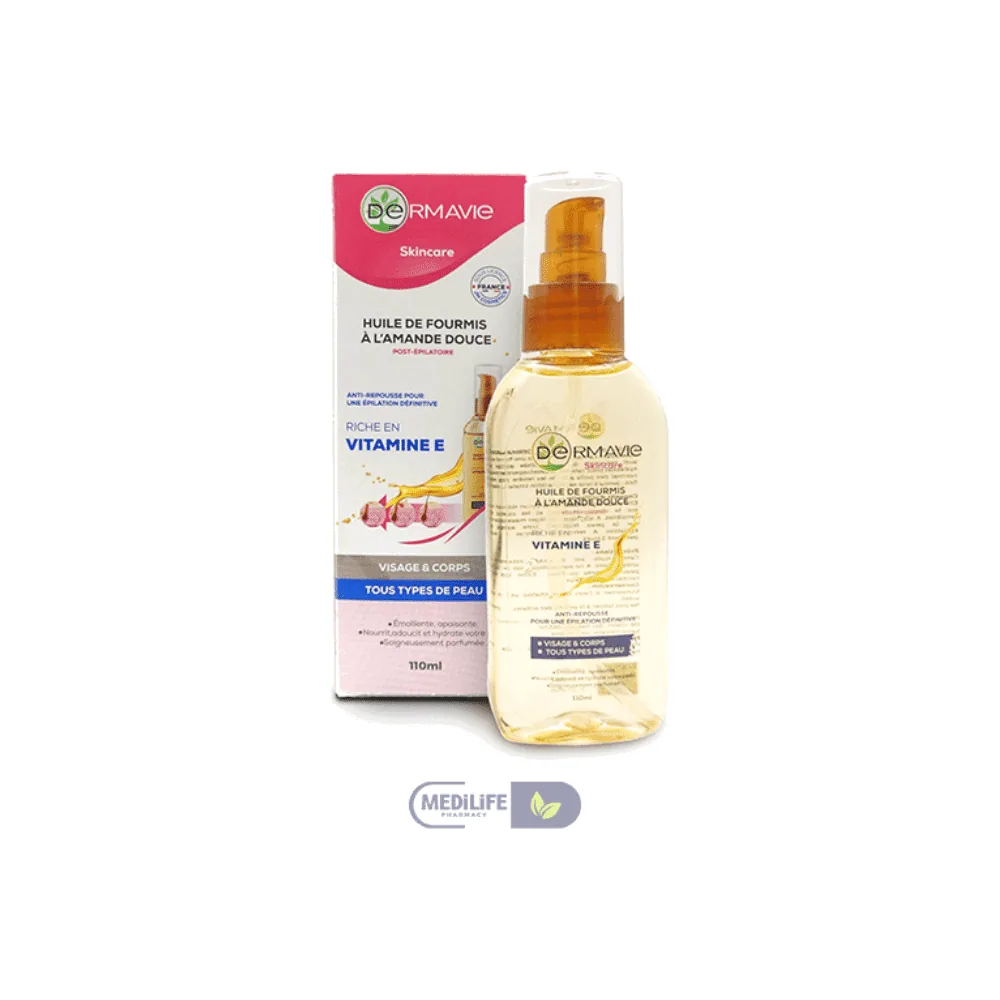 Dermavie Huile de Fourmis À l’Amande Douce Anti-repousse 110ml