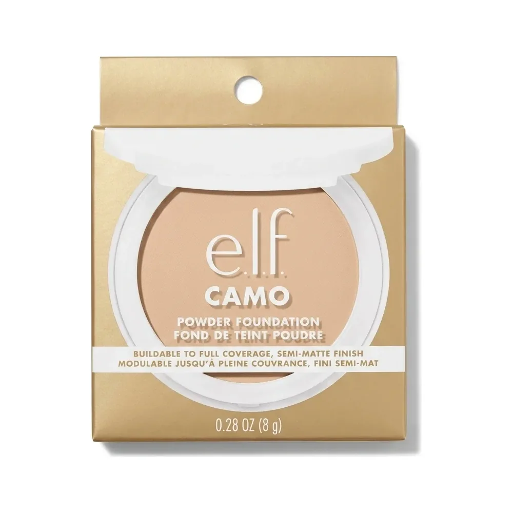 e.l.f. – Camo Powder Foundation – Couvrance Modulable Semi-Mat – 0.28oz (8g)