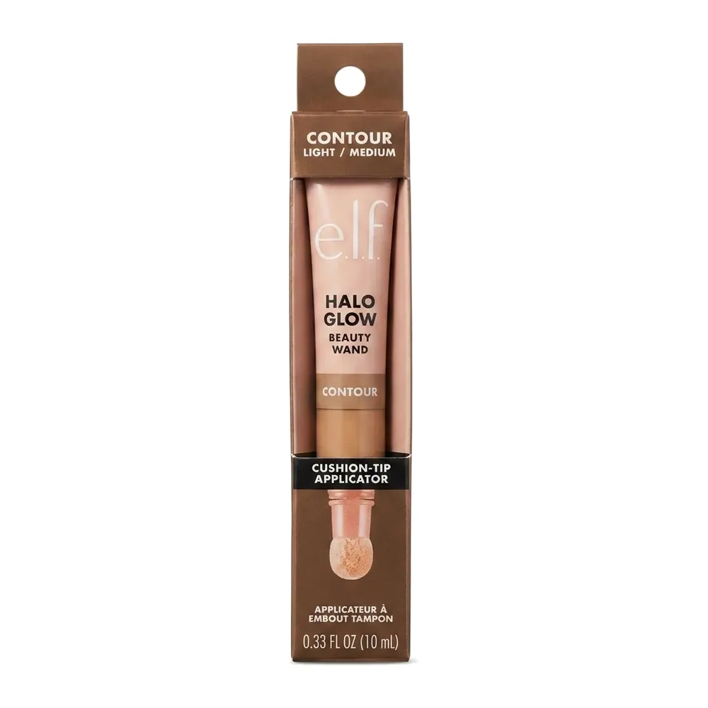e.l.f. – Halo Glow Beauty Wand – Contour Facile et Lumineux – 0.33 FL OZ (10 mL) Teinte: Claire / Moyen