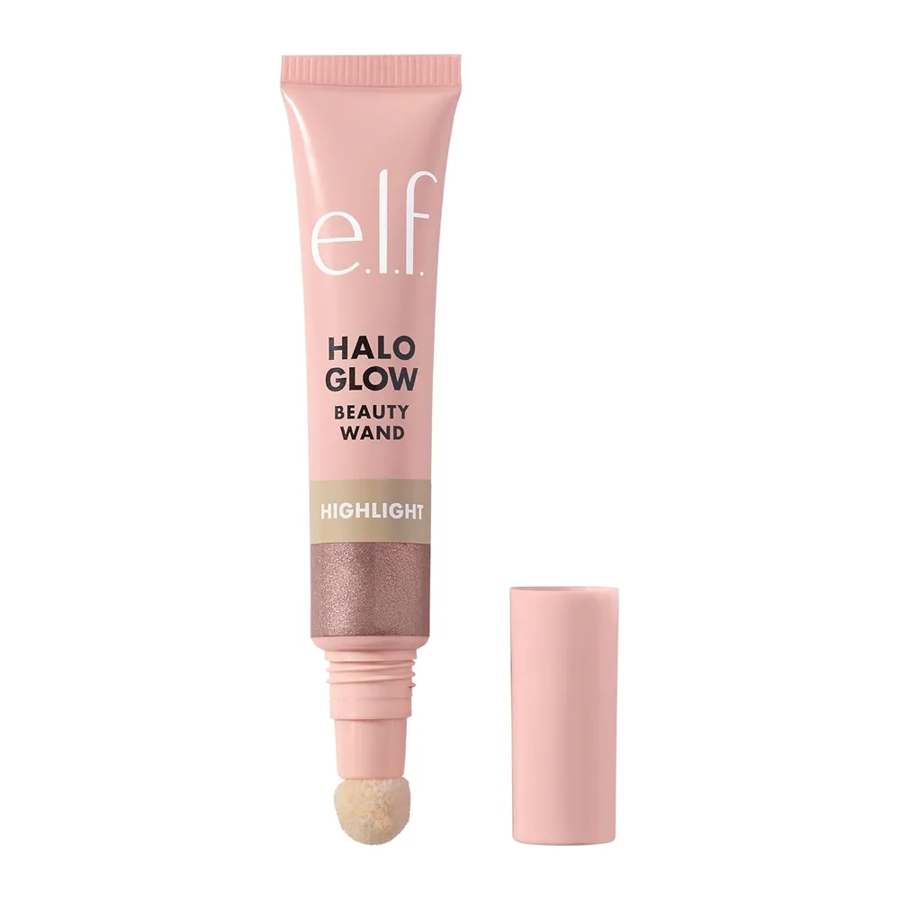e.l.f. Halo Glow Highlight Beauty Wand, Liquid Highlighter Wand For Luminous, Glowing Skin, Buildable Formula, Vegan & Cruelty-free, Rose Quartz