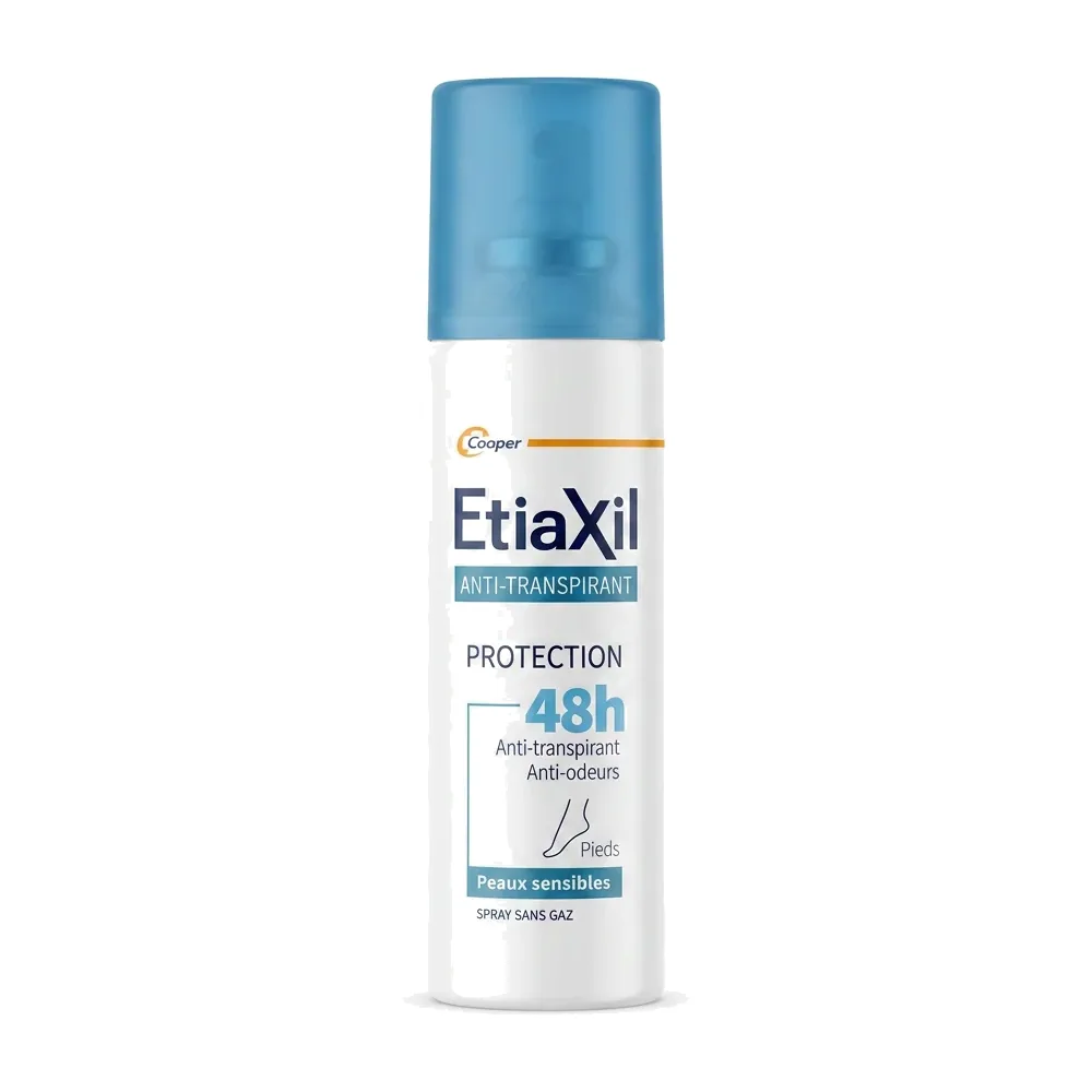 Etiaxil – Anti-transpirant Protection 48h – Protection anti-odeurs et anti-transpirant longue durée pour pieds – Spray sans gaz