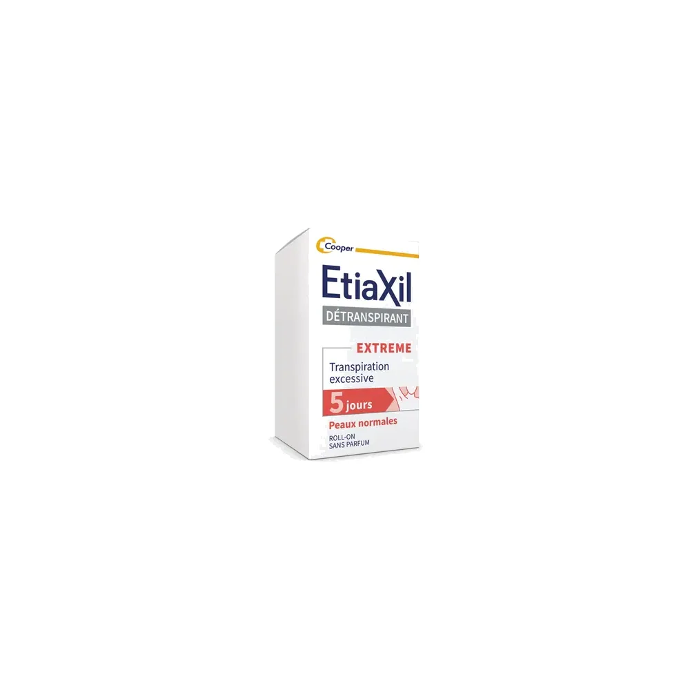 ETIAXIL – Déodorant Détranspirant – Traitement Transpiration Excessive – Aisselles – EXTREME – Peaux Normales – 15 ml