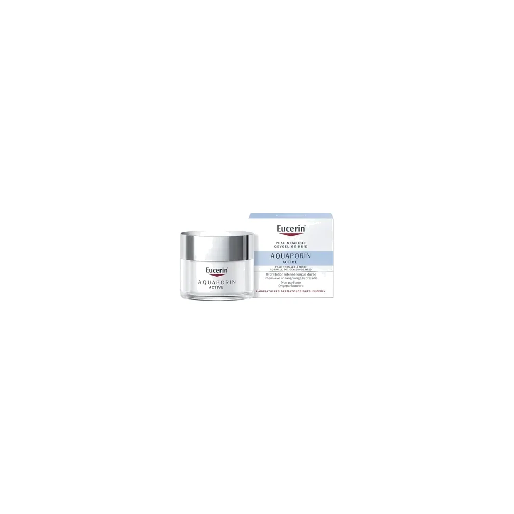 Eucerin AQUAPORIN ACTIVE - Hydratation Intense Longue Durée - Visage - Peaux Normales à Mixtes, 50ml