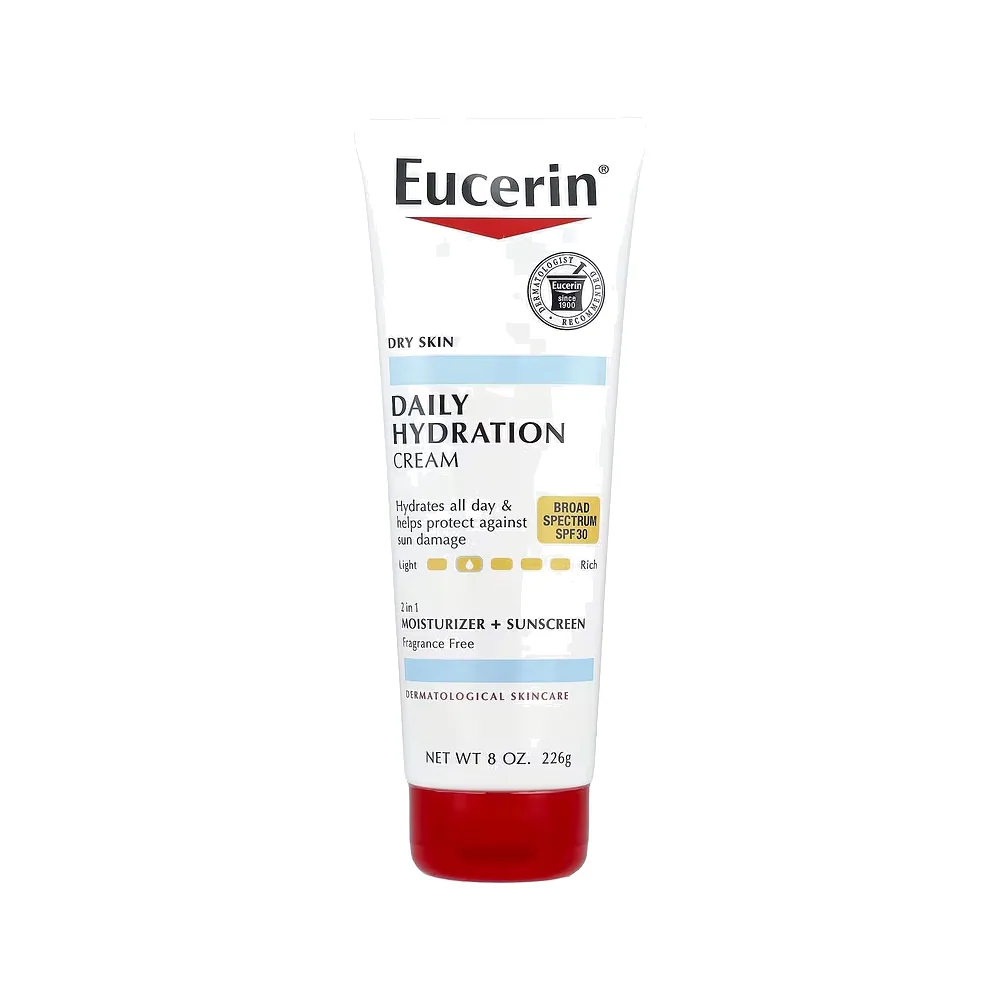 Eucerin, Crème hydratante quotidienne, FPS 30, Sans parfum 78G