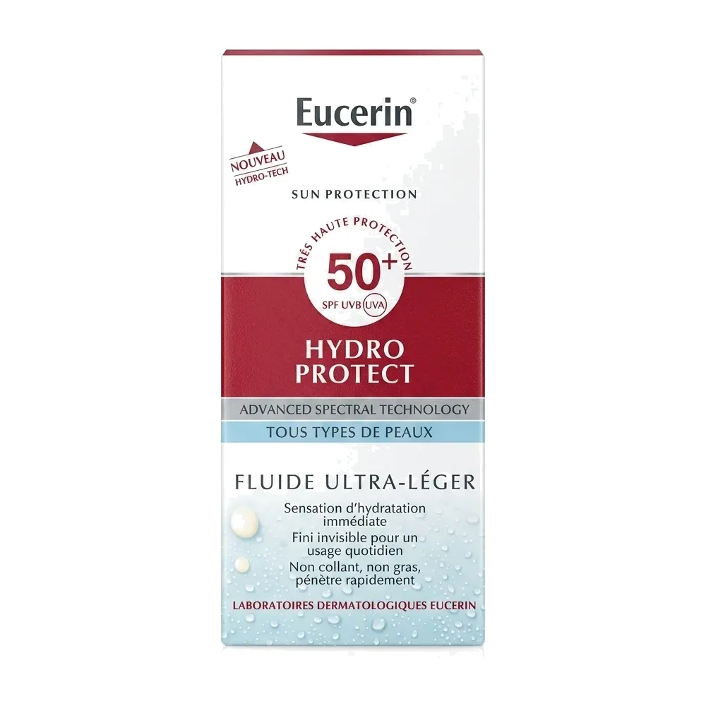 Eucerin – Fluide Ultra-Léger Hydro Protect – Très Haute Protection SPF 50+