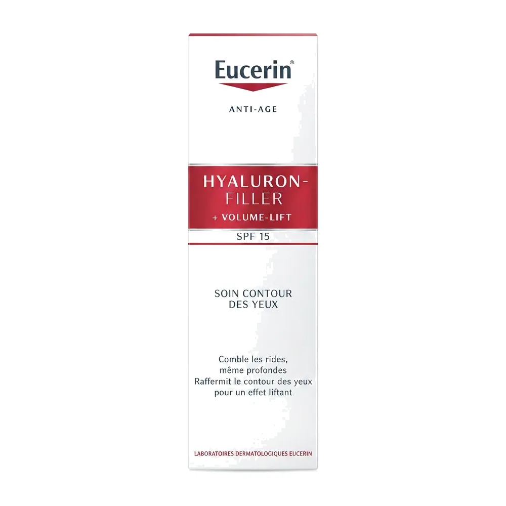Eucerin – Hyaluron-Filler + Volume-Lift Soin Contour des Yeux SPF 15 – Comble les rides et raffermit