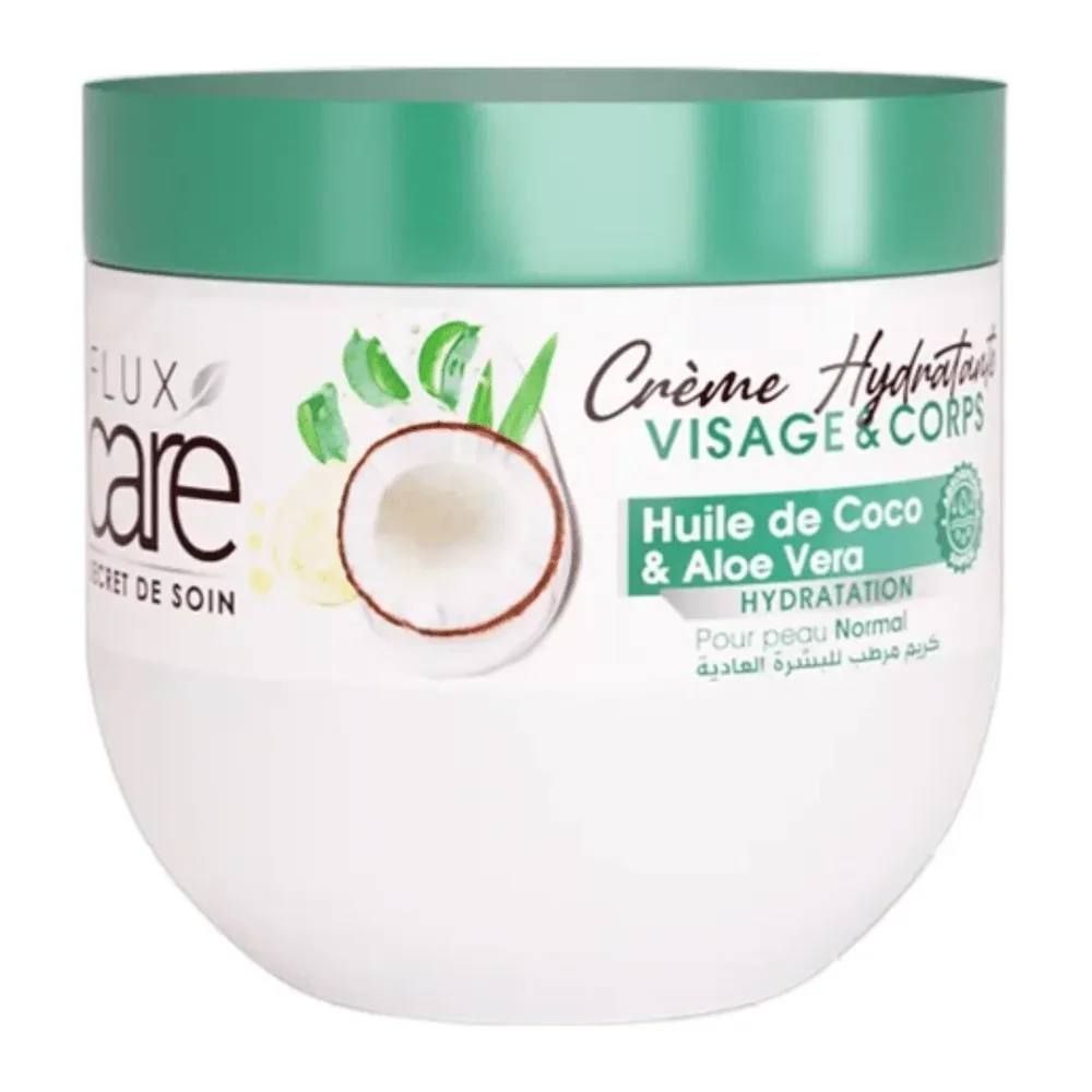 Flux Care Creme Hydratante Visage Et Corps 370Ml Coco Et Aloe Vera