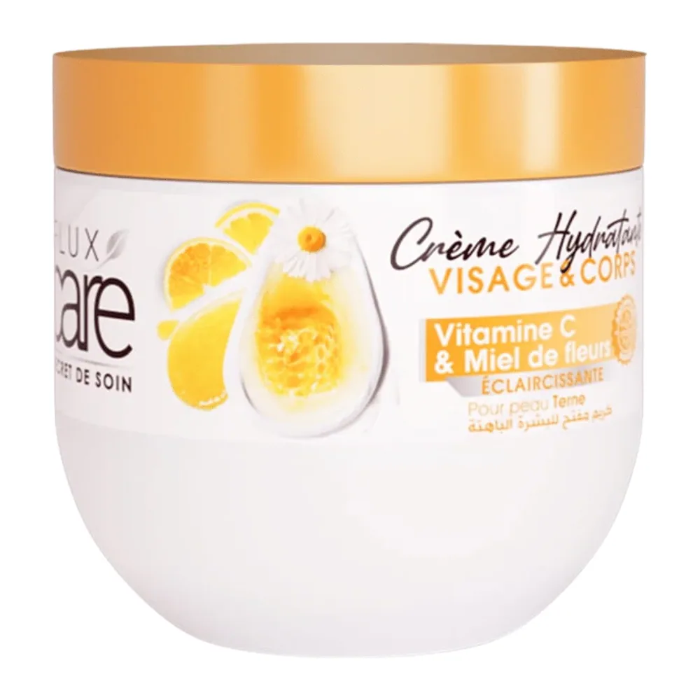 Flux Care Creme Hydratante Visage Et Corps 370Ml Vitamine C Et Miel De Fleurs