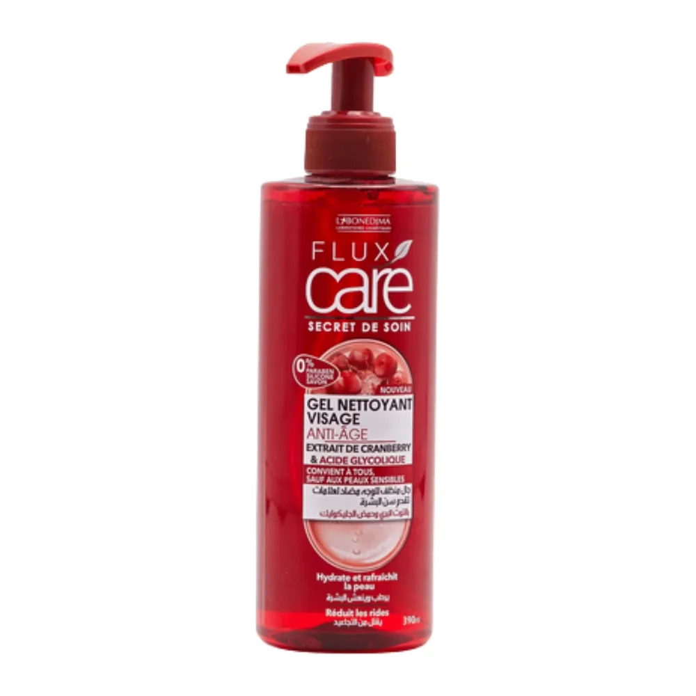 Flux Care Gel Nettoyant Visage Cranberry Et Acide Glycolique