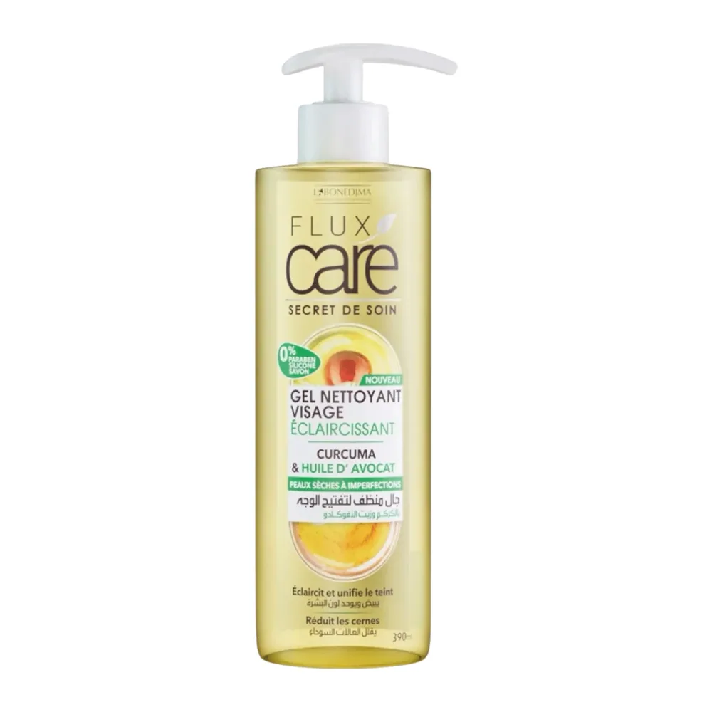 Flux Care Gel Nettoyant Visage Curcuma Et Huile D’Avocat