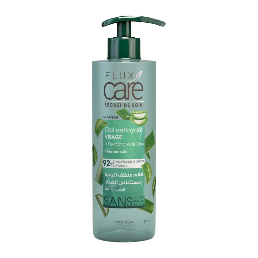 Flux Care Gel Nettoyant Visage A L’Extrait D’Aloe Vera Peau Normale