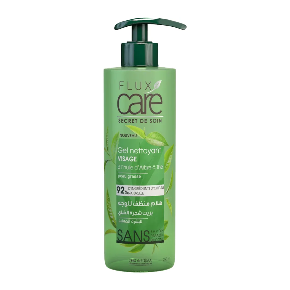 Flux Care Gel Nettoyant Visage 390Ml A L’Huile D’Arbre A The