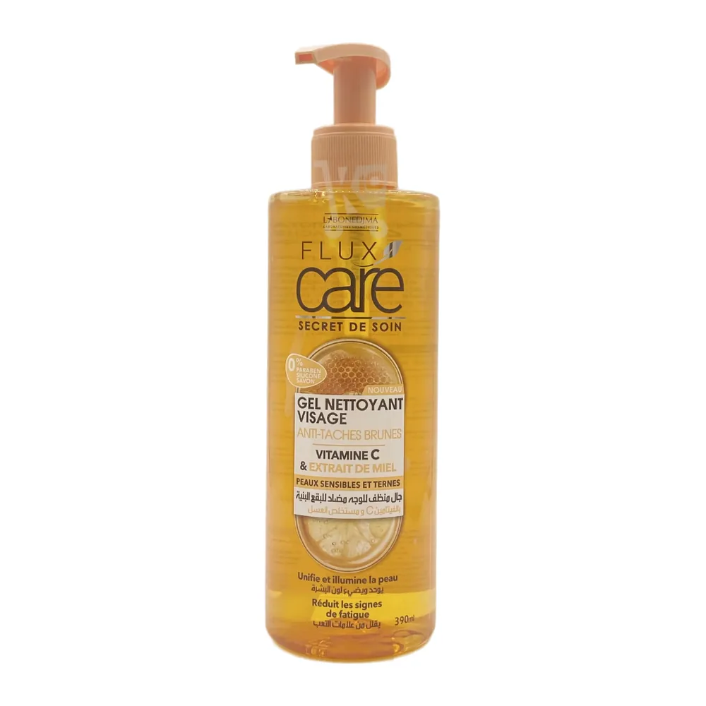 Flux Care Gel Nettoyant Visage Vitamine C & Extrait De Miel 390ml