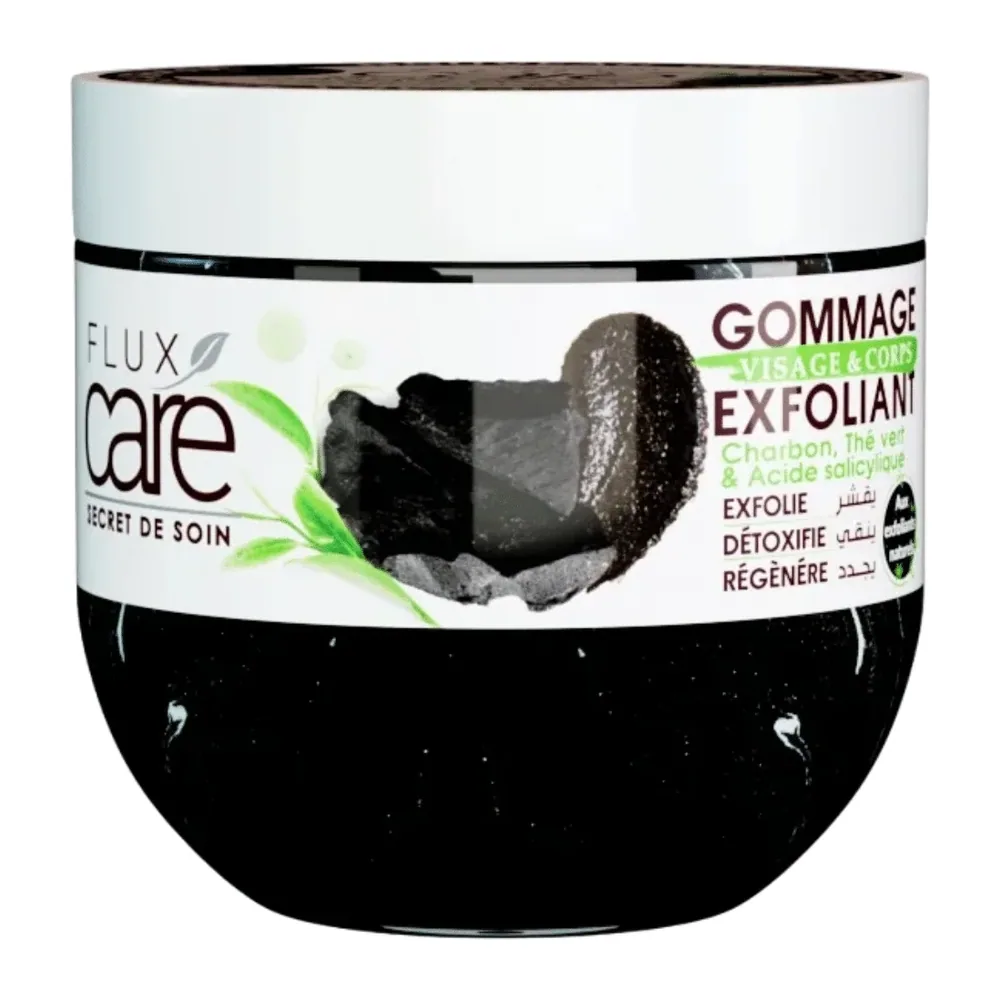 Flux Care Gommage Visage Et Corps Charbon The Vert Et Acide Salicylique