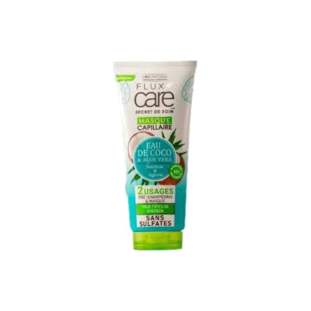 Flux Care Masque Capillaire Eau De Coco & Aloe Vera 2 Usages 200 Ml