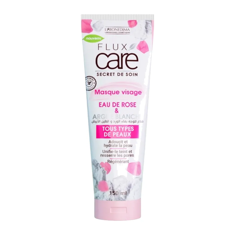 Flux Care Masque Visage Eau De Rose & Argile Blanche 150ml